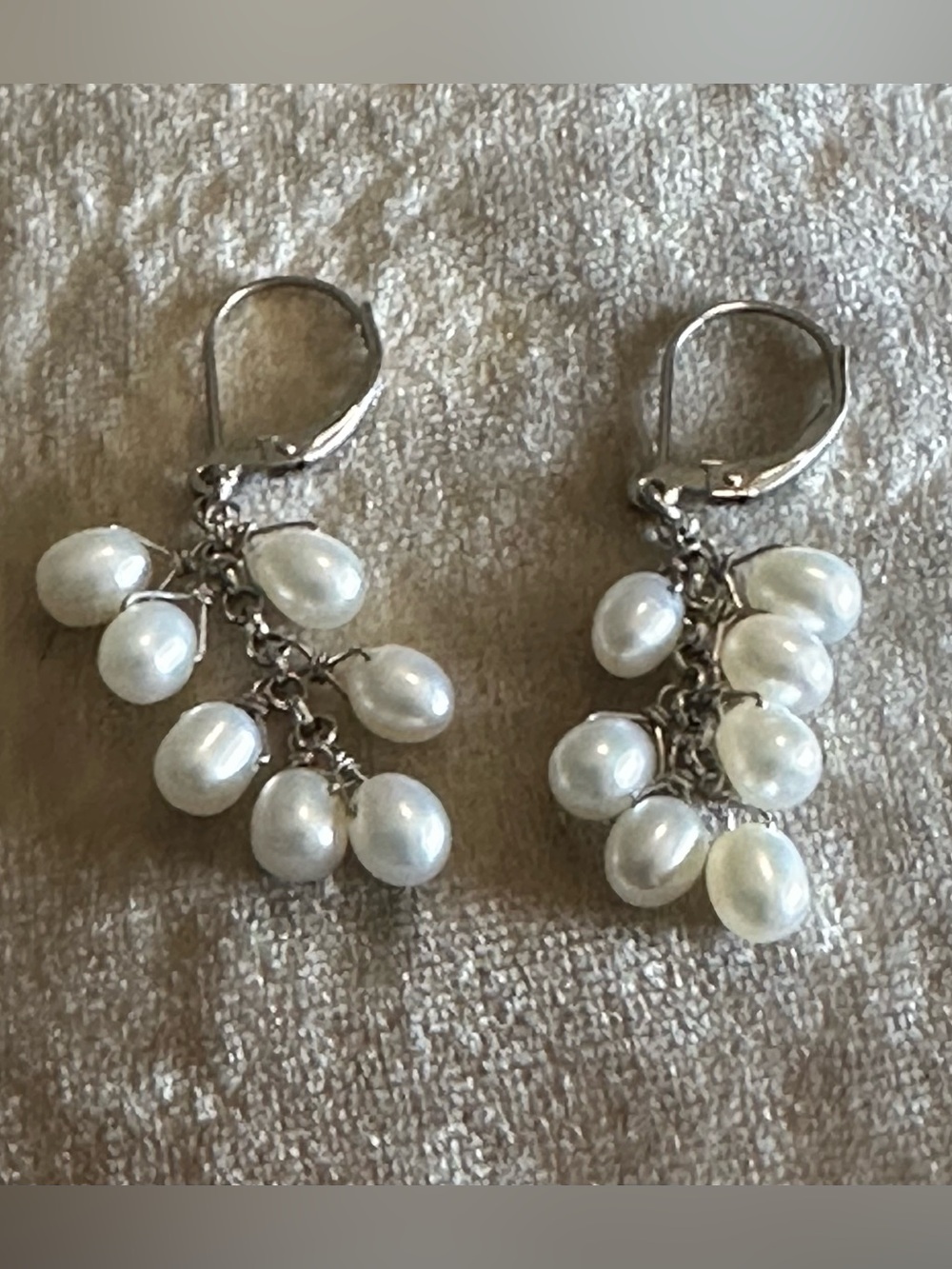 Blue Water Pearl Earrings .925 Sterling Silver